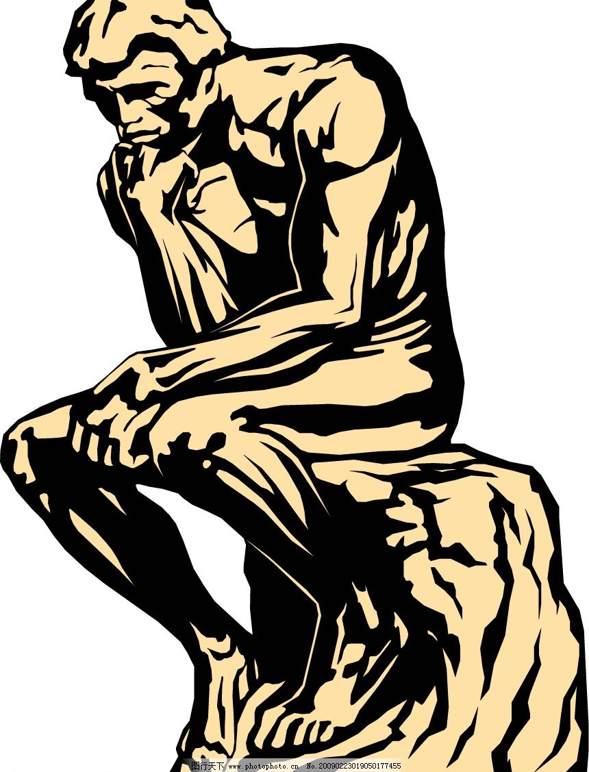 罗丹雕塑思考者图片