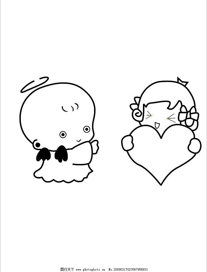 儿童可爱人物情景画