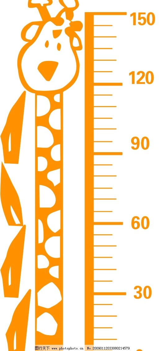 幼儿量身高贴纸原件,身高贴,卡通,PSD分层素材,源文件库,100DPI,PSD